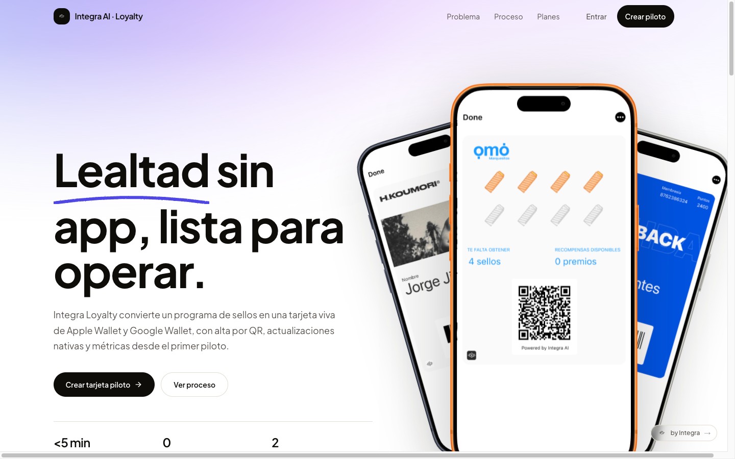 Loyalty Integra AI — lealtad sin app